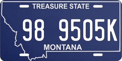 MT license plate 989505K
