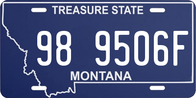 MT license plate 989506F