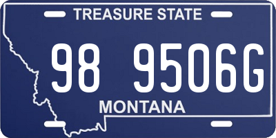 MT license plate 989506G