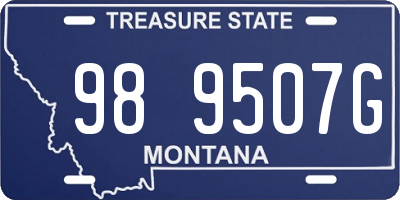 MT license plate 989507G