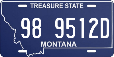 MT license plate 989512D