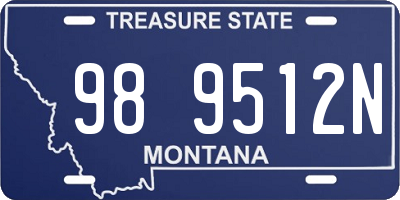 MT license plate 989512N