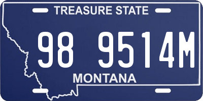 MT license plate 989514M