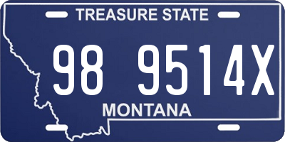 MT license plate 989514X