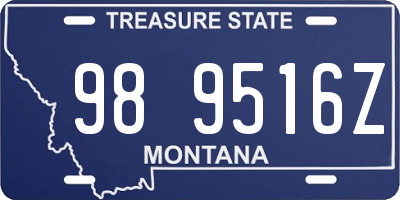 MT license plate 989516Z