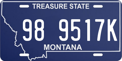 MT license plate 989517K