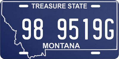 MT license plate 989519G