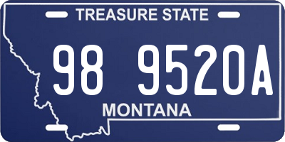 MT license plate 989520A