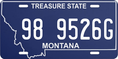 MT license plate 989526G