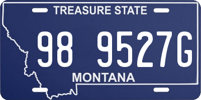 MT license plate 989527G