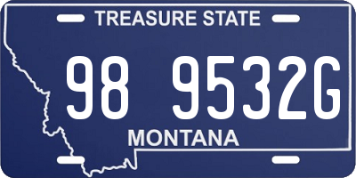MT license plate 989532G