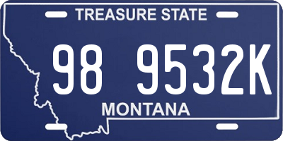 MT license plate 989532K