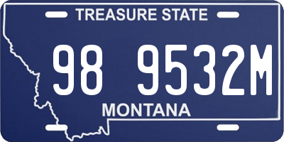 MT license plate 989532M