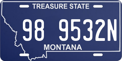 MT license plate 989532N