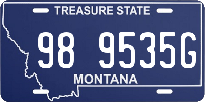 MT license plate 989535G