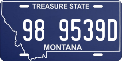 MT license plate 989539D