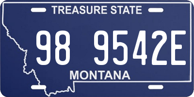 MT license plate 989542E