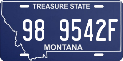 MT license plate 989542F