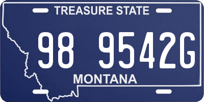 MT license plate 989542G