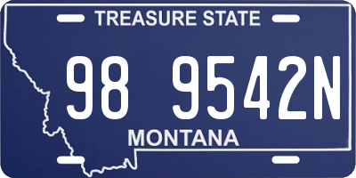 MT license plate 989542N