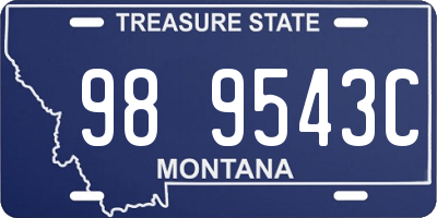 MT license plate 989543C