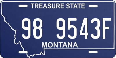 MT license plate 989543F