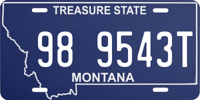 MT license plate 989543T