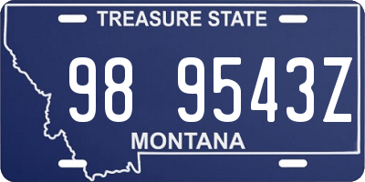 MT license plate 989543Z