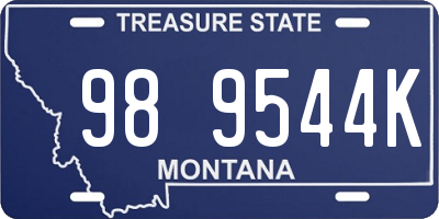 MT license plate 989544K