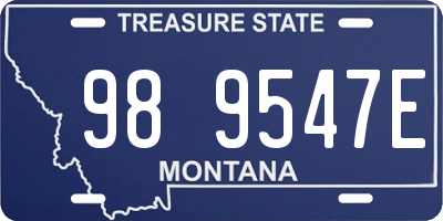 MT license plate 989547E