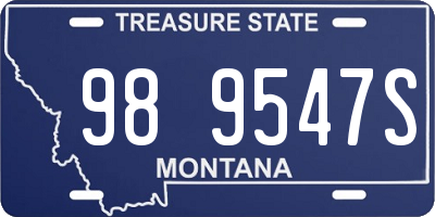 MT license plate 989547S