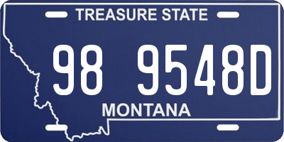 MT license plate 989548D