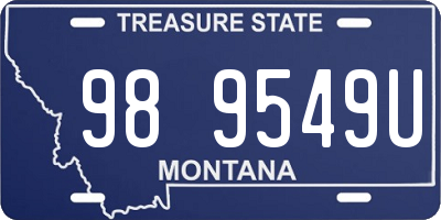 MT license plate 989549U