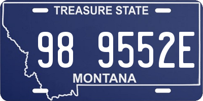 MT license plate 989552E