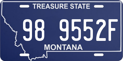 MT license plate 989552F