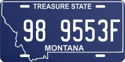 MT license plate 989553F