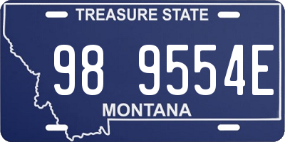 MT license plate 989554E