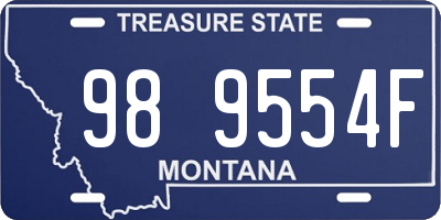 MT license plate 989554F