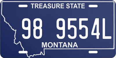 MT license plate 989554L