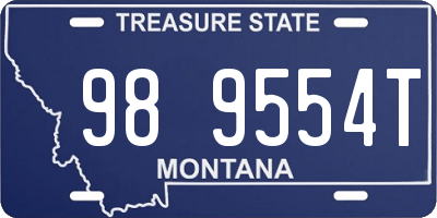 MT license plate 989554T