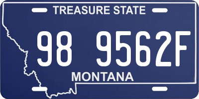 MT license plate 989562F