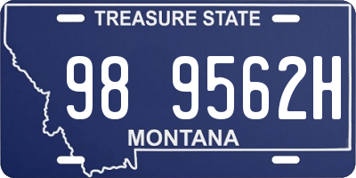 MT license plate 989562H