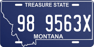 MT license plate 989563X