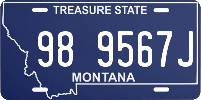 MT license plate 989567J