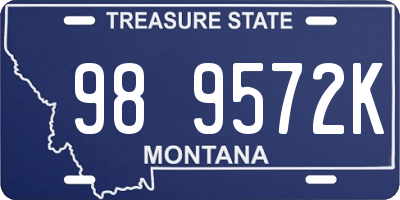 MT license plate 989572K