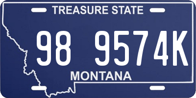 MT license plate 989574K