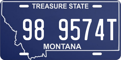 MT license plate 989574T