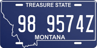 MT license plate 989574Z