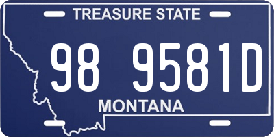 MT license plate 989581D