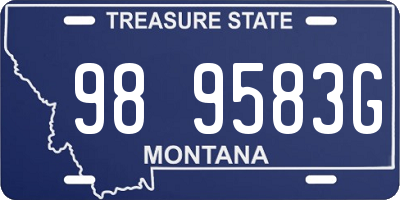 MT license plate 989583G